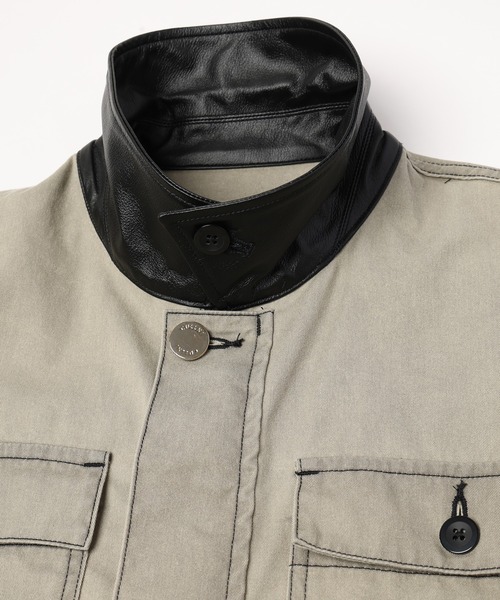 CULLNI（クルニ）の「Frosted Wash Leather Collar Chino Jacket（デニムジャケット・メンズ・ベージュ系/カーキ系・1/2）」の13枚目の写真