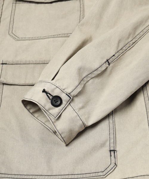 CULLNI（クルニ）の「Frosted Wash Leather Collar Chino Jacket（デニムジャケット・メンズ・ベージュ系/カーキ系・1/2）」の15枚目の写真