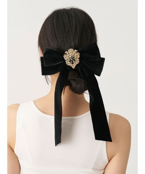 SNIDEL(スナイデル)の「エンブレムリボンバレッタ(その他ヘアアクセサリー・レディース・ブラック/ダークブラウン・F)」の13枚目の写真