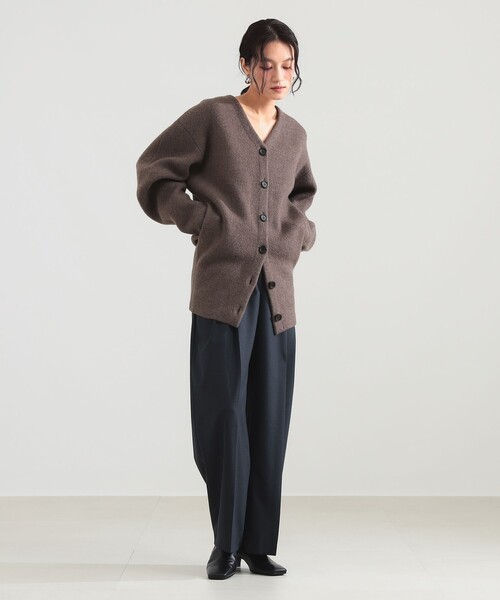 Demi-Luxe BEAMS(デミルクス ビームス)の「ウール Vネック ニットブルゾン(ブルゾン・レディース・ブラウン系その他4/チャコールグレー・ONE SIZE)」の4枚目の写真