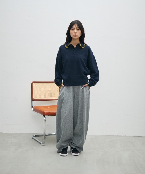 UNDERSTATEMENTs（アンダーステイトメント）の「【ユニセックス】ブランケットステッチニットポロ（ポロシャツ・メンズ・ブラウン/ネイビー/ブラック・LARGE/MEDIUM）」の13枚目の写真