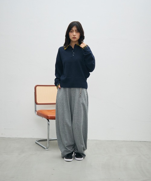 UNDERSTATEMENTs（アンダーステイトメント）の「【ユニセックス】ブランケットステッチニットポロ（ポロシャツ・メンズ・ブラウン/ネイビー/ブラック・LARGE/MEDIUM）」の17枚目の写真