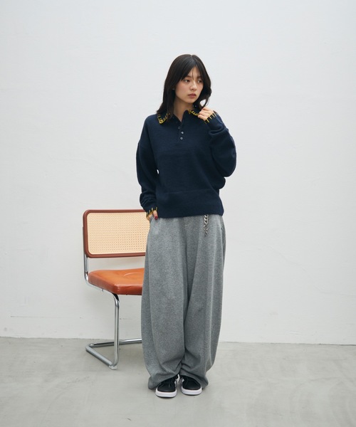 UNDERSTATEMENTs（アンダーステイトメント）の「【ユニセックス】ブランケットステッチニットポロ（ポロシャツ・メンズ・ブラウン/ネイビー/ブラック・LARGE/MEDIUM）」の18枚目の写真