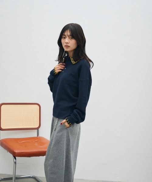 UNDERSTATEMENTs（アンダーステイトメント）の「【ユニセックス】ブランケットステッチニットポロ（ポロシャツ・メンズ・ブラウン/ネイビー/ブラック・LARGE/MEDIUM）」の22枚目の写真