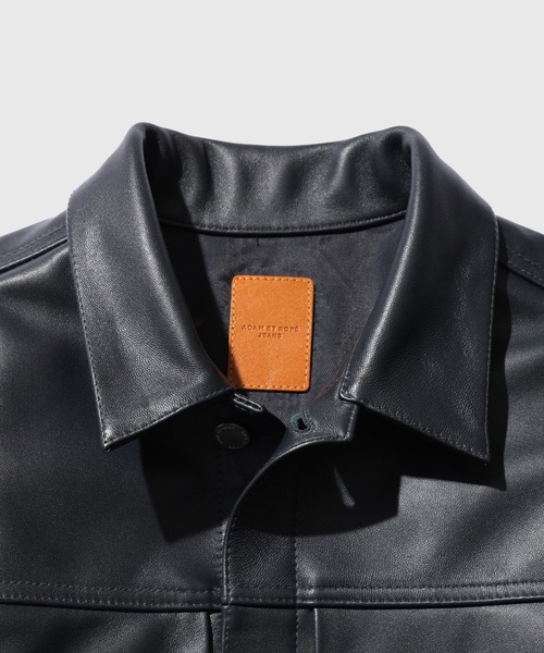 ADAM ET ROPE'（アダムエロペ）の「レザートラックジャケット / ADAM ET ROPE' JEANS（ブルゾン・メンズ・ネイビー・M/L）」の7枚目の写真