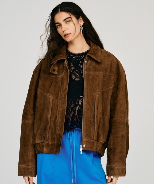 PRANK PROJECT(プランクプロジェクト)の「【2026Autumn Pre-Order】タックポケットハイネックスエードブルゾン / Tuck Pocket High-Neck Suede Blouson(ブルゾン・レディース・ブラウン・FREE)」の6枚目の写真