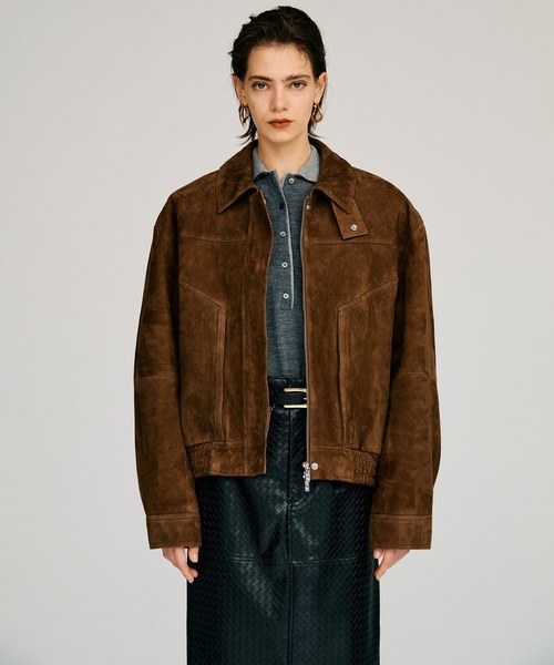 PRANK PROJECT(プランクプロジェクト)の「【2026Autumn Pre-Order】タックポケットハイネックスエードブルゾン / Tuck Pocket High-Neck Suede Blouson(ブルゾン・レディース・ブラウン・FREE)」の9枚目の写真