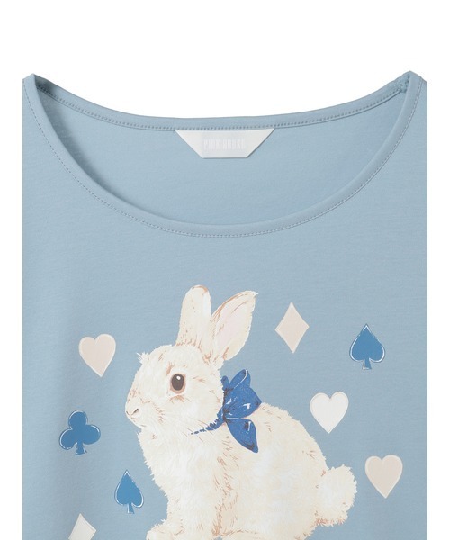 PINK HOUSE(ピンクハウス)の「Rabbit Marchモチーフプリントカットソー(Tシャツ/カットソー・レディース・ブラック/ピンク/レッド/ブルーグレー/キナリ・LARGE/MEDIUM)」の8枚目の写真