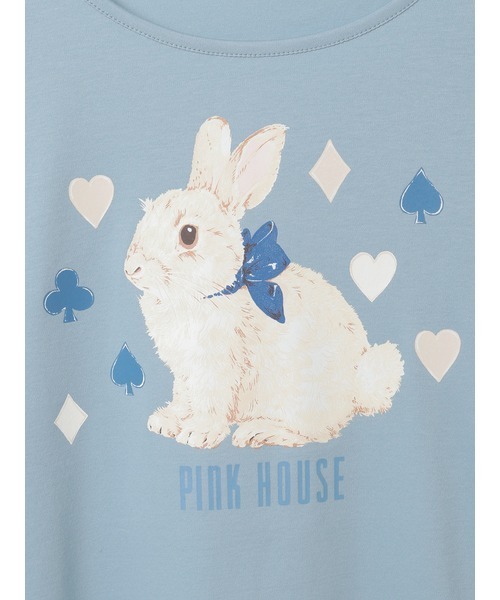 PINK HOUSE(ピンクハウス)の「Rabbit Marchモチーフプリントカットソー(Tシャツ/カットソー・レディース・ブラック/ピンク/レッド/ブルーグレー/キナリ・LARGE/MEDIUM)」の11枚目の写真