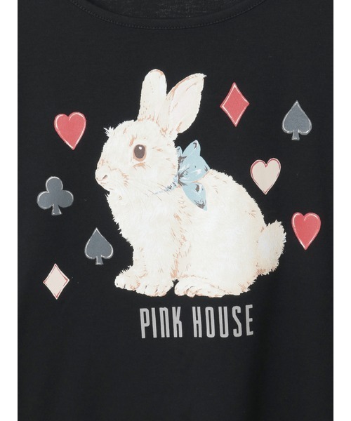 PINK HOUSE(ピンクハウス)の「Rabbit Marchモチーフプリントカットソー(Tシャツ/カットソー・レディース・ブラック/ピンク/レッド/ブルーグレー/キナリ・LARGE/MEDIUM)」の12枚目の写真