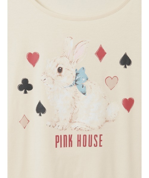 PINK HOUSE(ピンクハウス)の「Rabbit Marchモチーフプリントカットソー(Tシャツ/カットソー・レディース・ブラック/ピンク/レッド/ブルーグレー/キナリ・LARGE/MEDIUM)」の13枚目の写真