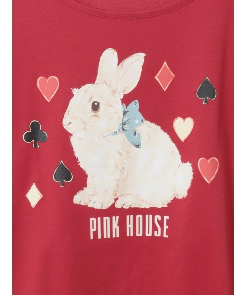 PINK HOUSE(ピンクハウス)の「Rabbit Marchモチーフプリントカットソー(Tシャツ/カットソー・レディース・ブラック/ピンク/レッド/ブルーグレー/キナリ・LARGE/MEDIUM)」の14枚目の写真