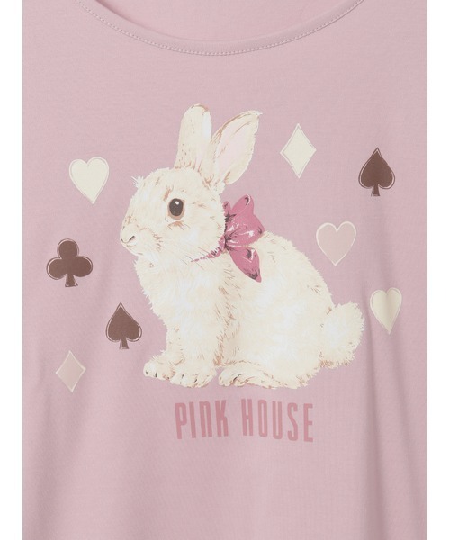 PINK HOUSE(ピンクハウス)の「Rabbit Marchモチーフプリントカットソー(Tシャツ/カットソー・レディース・ブラック/ピンク/レッド/ブルーグレー/キナリ・LARGE/MEDIUM)」の15枚目の写真