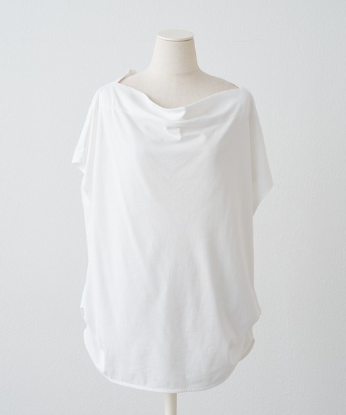 PUAL CE CIN(ピュアルセシン)の「ライト ドライ 天竺ボートネックT(Tシャツ/カットソー・レディース・ブラック/オフホワイト/ブラウン・MEDIUM)」の8枚目の写真