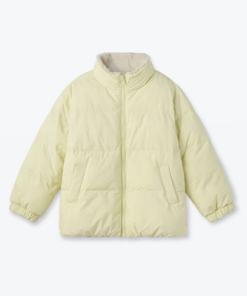 MUSINSA STANDARD KIDS（ムシンサスタンダードキッズ）の「デイリープファーリバーシブルフリースショートパディングジャケット[レモン/クリーム]（ブルゾン・レディース・その他・100/160/110/120/130/150/140）」の8枚目の写真