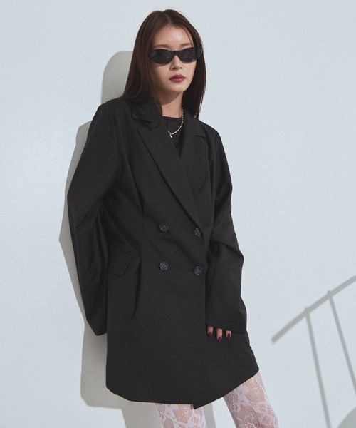PAGEBOY(ページボーイ)の「セットアップタックジャケット【セットアップ対応/無地色のみイージーケア】(テーラードジャケット・レディース・ブラック/グレー/チェック・FREE)」の11枚目の写真
