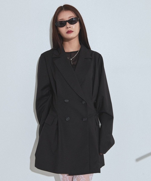 PAGEBOY(ページボーイ)の「セットアップタックジャケット【セットアップ対応/無地色のみイージーケア】(テーラードジャケット・レディース・ブラック/グレー/チェック・FREE)」の12枚目の写真