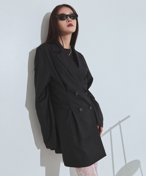PAGEBOY(ページボーイ)の「セットアップタックジャケット【セットアップ対応/無地色のみイージーケア】(テーラードジャケット・レディース・ブラック/グレー/チェック・FREE)」の13枚目の写真