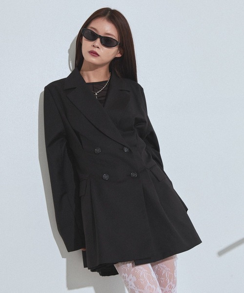 PAGEBOY(ページボーイ)の「セットアップタックジャケット【セットアップ対応/無地色のみイージーケア】(テーラードジャケット・レディース・ブラック/グレー/チェック・FREE)」の15枚目の写真