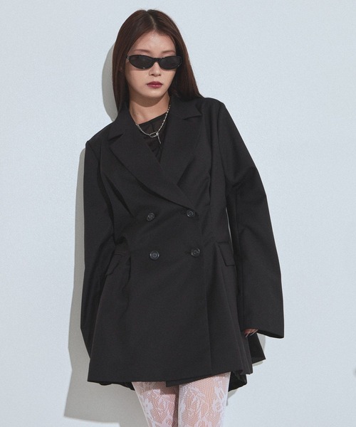 PAGEBOY(ページボーイ)の「セットアップタックジャケット【セットアップ対応/無地色のみイージーケア】(テーラードジャケット・レディース・ブラック/グレー/チェック・FREE)」の16枚目の写真