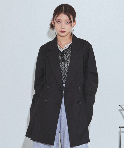 PAGEBOY(ページボーイ)の「セットアップタックジャケット【セットアップ対応/無地色のみイージーケア】(テーラードジャケット・レディース・ブラック/グレー/チェック・FREE)」の8枚目の写真