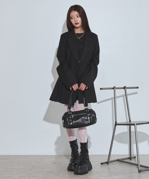 PAGEBOY(ページボーイ)の「セットアップタックジャケット【セットアップ対応/無地色のみイージーケア】(テーラードジャケット・レディース・ブラック/グレー/チェック・FREE)」の21枚目の写真