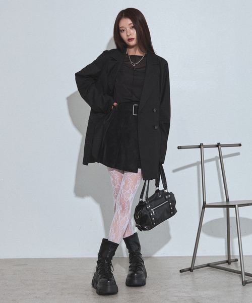 PAGEBOY(ページボーイ)の「セットアップタックジャケット【セットアップ対応/無地色のみイージーケア】(テーラードジャケット・レディース・ブラック/グレー/チェック・FREE)」の22枚目の写真
