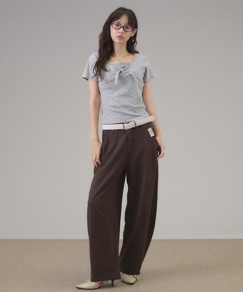 apres jour mignon(アプレジュールミニョン)の「パッチツキカーブスウェットパンツ(スウェットパンツ・レディース・ブラック/ブラウン系その他/杢グレー・MEDIUM/SMALL/LARGE)」の8枚目の写真
