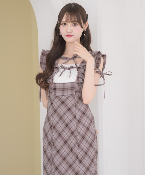 couture BY ROJITA(クチュールバイロジータ)の「肩フリルチェックワンピース(ワンピース・レディース・その他/マルチ/ピンク系その他・FREE)」の10枚目の写真