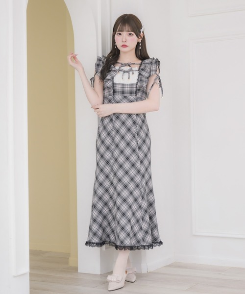 couture BY ROJITA(クチュールバイロジータ)の「肩フリルチェックワンピース(ワンピース・レディース・その他/マルチ/ピンク系その他・FREE)」の11枚目の写真