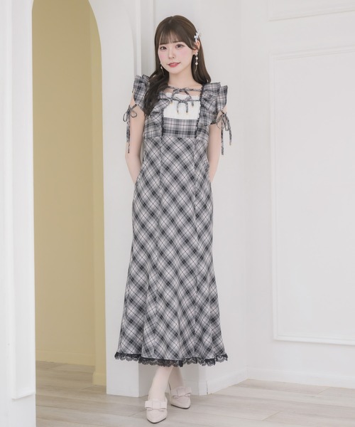 couture BY ROJITA(クチュールバイロジータ)の「肩フリルチェックワンピース(ワンピース・レディース・その他/マルチ/ピンク系その他・FREE)」の13枚目の写真