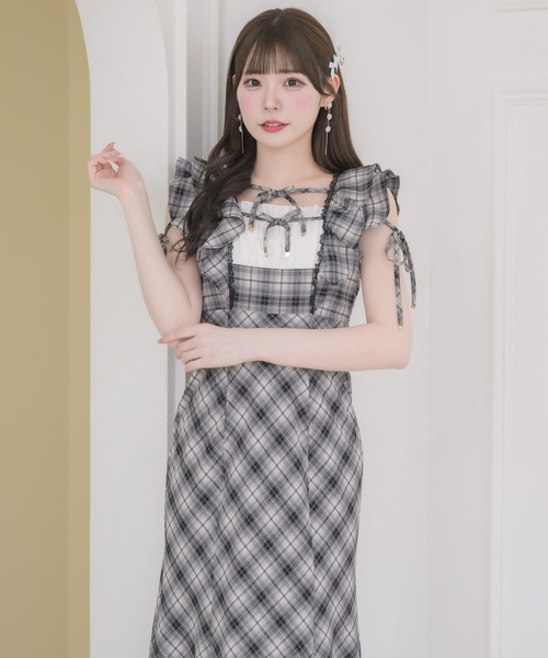 couture BY ROJITA(クチュールバイロジータ)の「肩フリルチェックワンピース(ワンピース・レディース・その他/マルチ/ピンク系その他・FREE)」の16枚目の写真