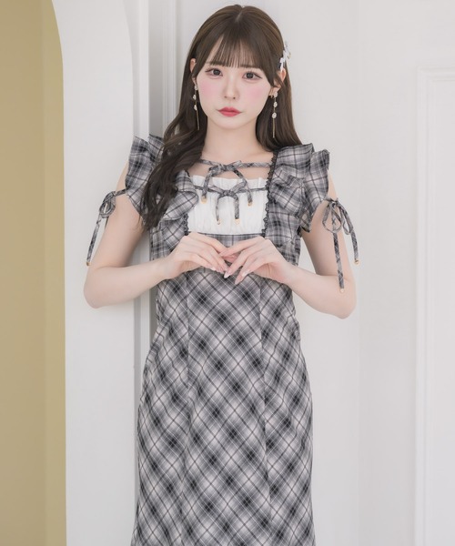 couture BY ROJITA(クチュールバイロジータ)の「肩フリルチェックワンピース(ワンピース・レディース・その他/マルチ/ピンク系その他・FREE)」の17枚目の写真