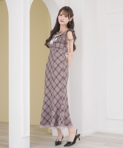 couture BY ROJITA(クチュールバイロジータ)の「肩フリルチェックワンピース(ワンピース・レディース・その他/マルチ/ピンク系その他・FREE)」の5枚目の写真