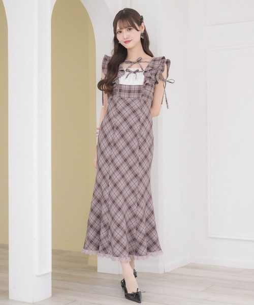couture BY ROJITA(クチュールバイロジータ)の「肩フリルチェックワンピース(ワンピース・レディース・その他/マルチ/ピンク系その他・FREE)」の6枚目の写真