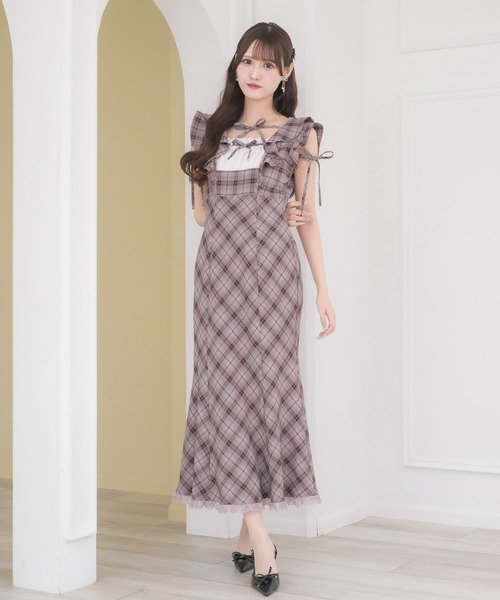 couture BY ROJITA(クチュールバイロジータ)の「肩フリルチェックワンピース(ワンピース・レディース・その他/マルチ/ピンク系その他・FREE)」の7枚目の写真