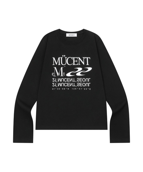 MUCENT(ムセント)の「エッセンシャルレタリングロングスリーブTシャツ(2カラー)(Tシャツ/カットソー・レディース・ブラック・FREE)」の1枚目の写真