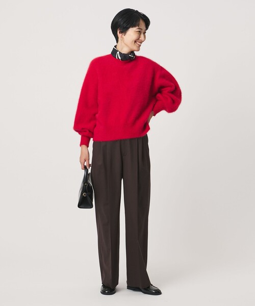 UNITED ARROWS(ユナイテッドアローズ)の「フォックスカシミヤ クルーネック ショート ニット(ニット/セーター・レディース・オフホワイト/レッド/ダークグレー・FREE)」の14枚目の写真