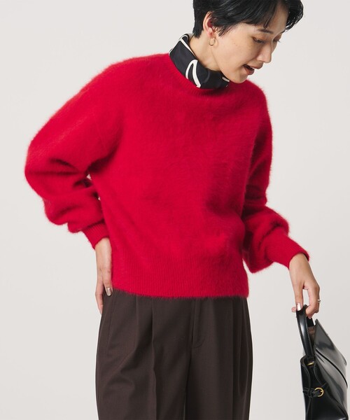 UNITED ARROWS(ユナイテッドアローズ)の「フォックスカシミヤ クルーネック ショート ニット(ニット/セーター・レディース・オフホワイト/レッド/ダークグレー・FREE)」の15枚目の写真