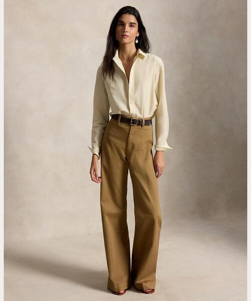 POLO RALPH LAUREN(ポロ ラルフ ローレン)の「リラックス フィット コットンシルク シャツ(シャツ/ブラウス・レディース・ナチュラル・M/S/XS/L)」の5枚目の写真