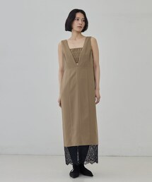 ダブルクロス 裾レースワンピース【セットアップ可能】