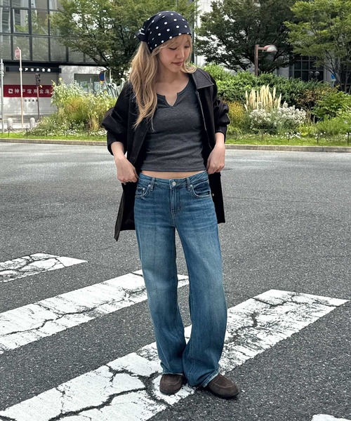 CANAL JEAN(キャナルジーン)の「El mar リブスキッパー7分袖Tシャツ(Tシャツ/カットソー・レディース・オフホワイト/チャコールグレー/ブラック・ONE SIZE)」の9枚目の写真