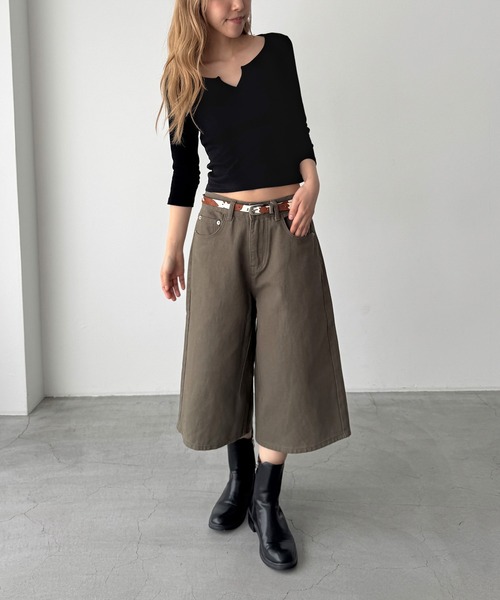 CANAL JEAN(キャナルジーン)の「El mar リブスキッパー7分袖Tシャツ(Tシャツ/カットソー・レディース・オフホワイト/チャコールグレー/ブラック・ONE SIZE)」の16枚目の写真