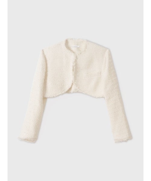 EIMY ISTOIRE(エイミーイストワール)の「IRISE TWEED JACKET(テーラードジャケット・レディース・ネイビー/ブラウン/ホワイト・36/38)」の2枚目の写真