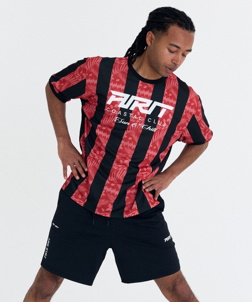 AIRIT（アイリット）の「ドリフトストライプメッシュTシャツ AM1233 RD（Tシャツ/カットソー・メンズ・レッド・XXX-LARGE/XXXXX-LARGE/X-LARGE）」の4枚目の写真
