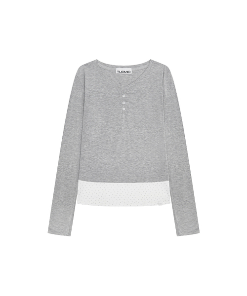 TUOMIO（トゥオミオ）の「FLORAL BRUSHED LONG SLEEVE [HEATHER GREY]（Tシャツ/カットソー・レディース・その他・1/2）」の2枚目の写真