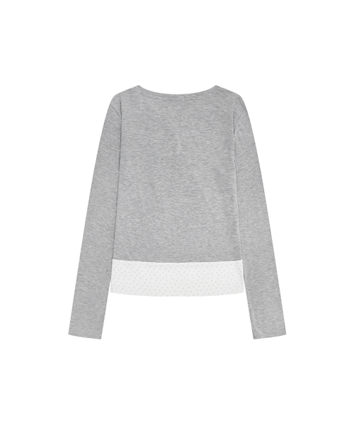 TUOMIO（トゥオミオ）の「FLORAL BRUSHED LONG SLEEVE [HEATHER GREY]（Tシャツ/カットソー・レディース・その他・1/2）」の3枚目の写真