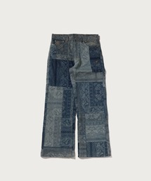 PAISLEY PATTERN DENIM FLARED PANTS