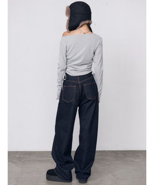 EMODA(エモダ)の「ミニマルワイドジーンズ(デニムパンツ・レディース・ライトブルー/インディゴブルー・SMALL/MEDIUM)」の3枚目の写真