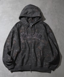 【THRASHER/スラッシャー】裏起毛 ロゴデザイン ジップアップパーカー